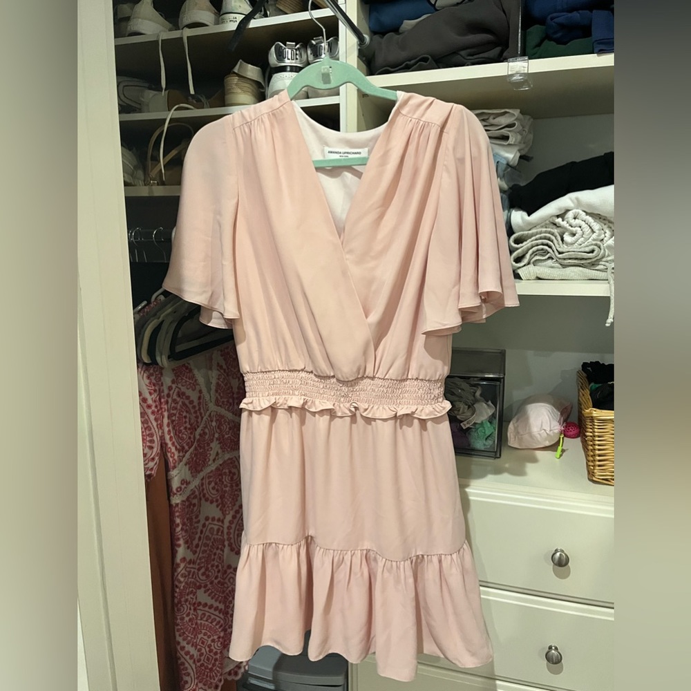 PINK AMANDA UPRICHARD RUFFLE DRESS - Picture 2 of 7